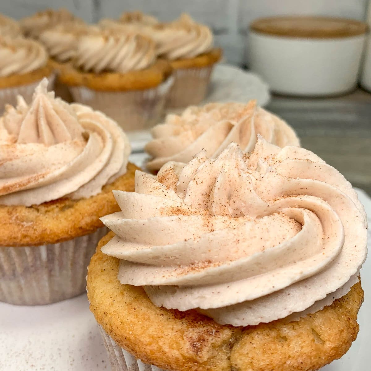 Churro Cupcakes with Buttercream Frosting