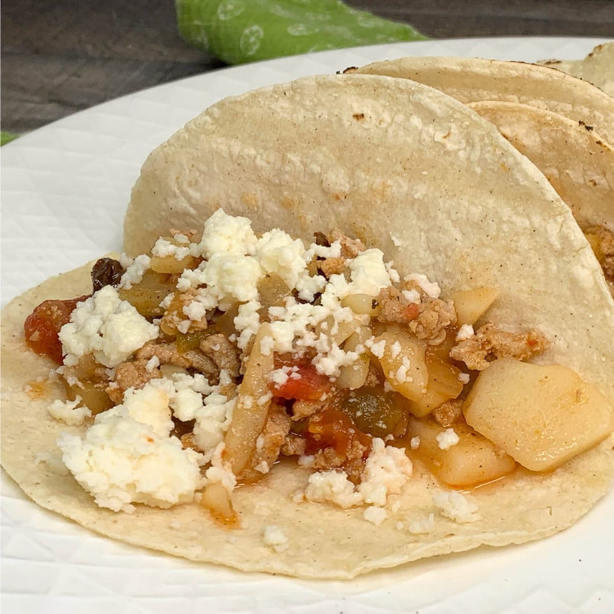 Turkey Picadillo Soft Tacos