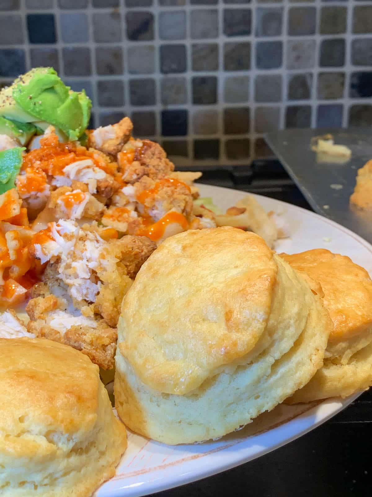 copycat kfc biscuits with salad