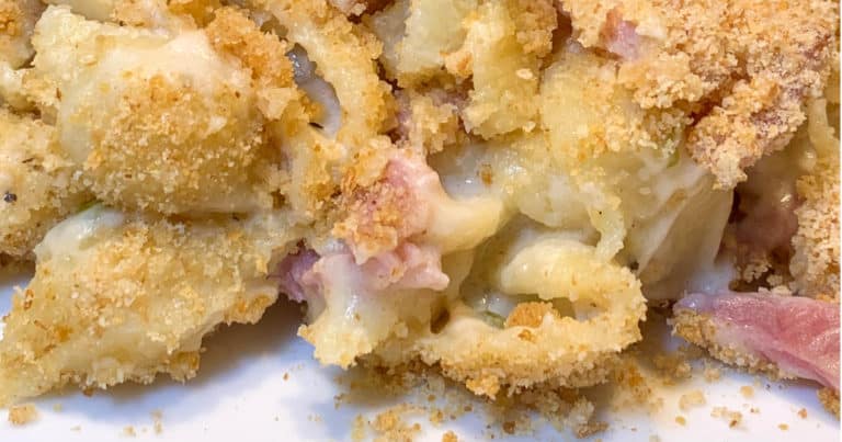 mac and cheese with ham and green onion