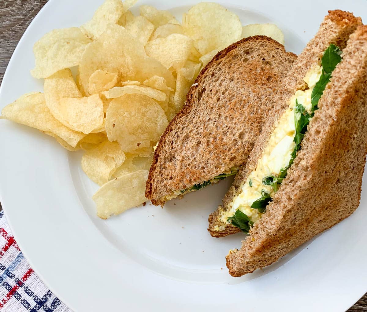 starbucks egg salad sandwich with chips