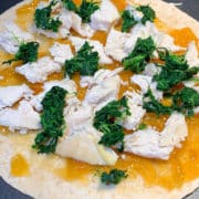 chicken quesadillas with apricot jam