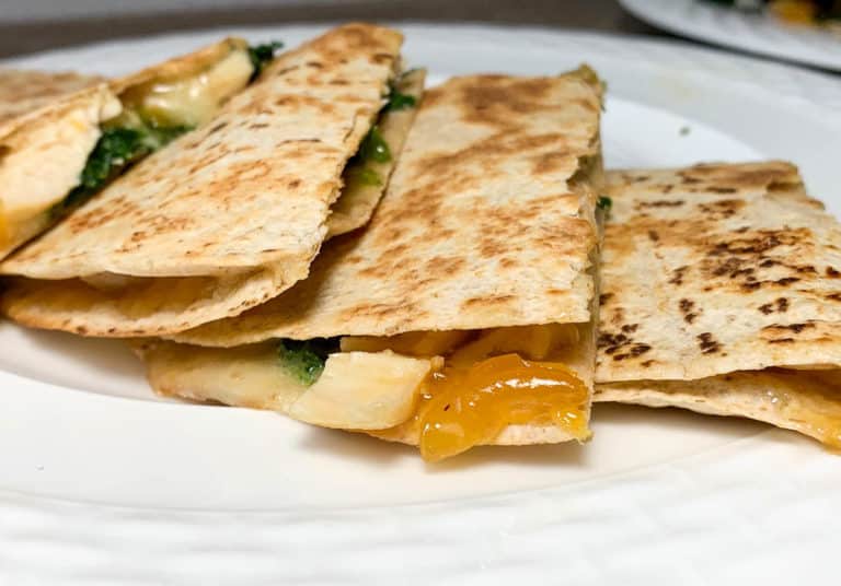 chicken quesadillas with apricot jam