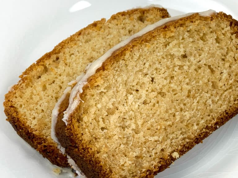 two slices of eggnog bread