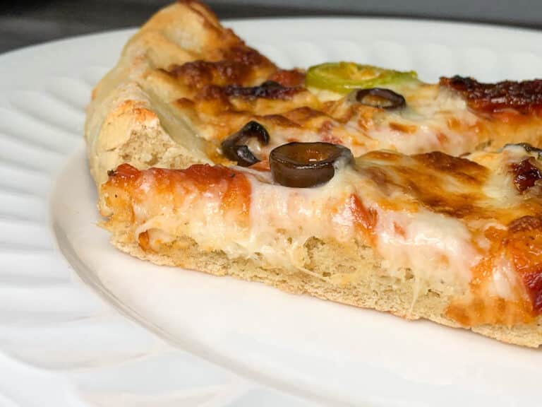 a slice of gluten free pizza