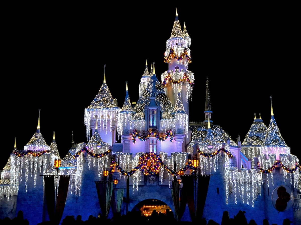 Cinderella Castle at Night Disneyland December 2018