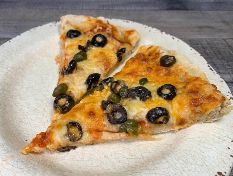 pizza with black olives and capers