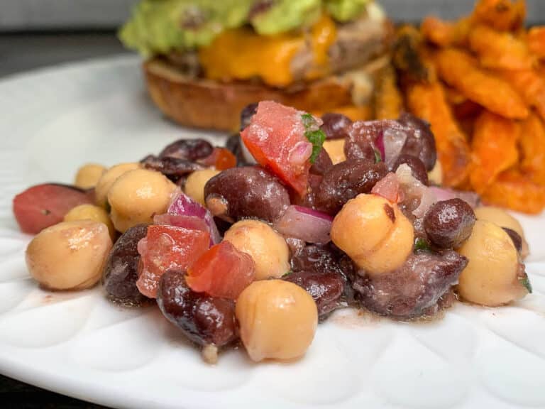 bean salad on plate