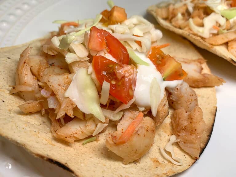 fish tostadas with crema