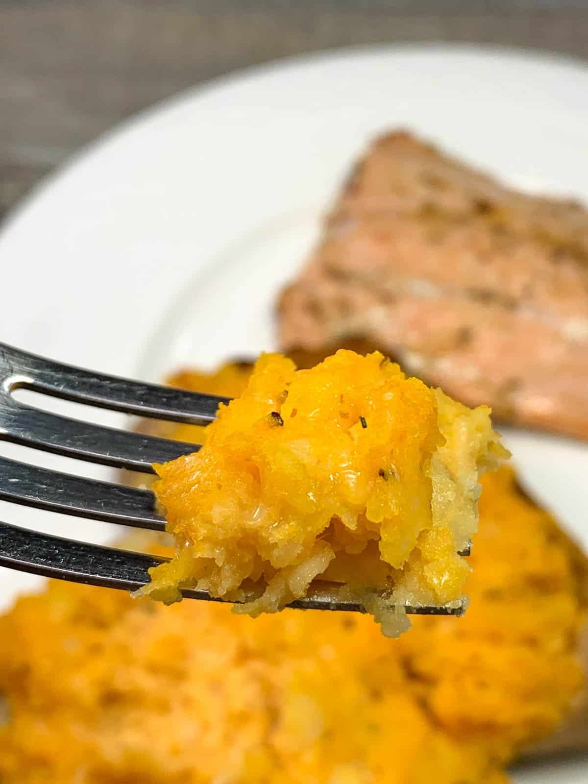 potato on fork