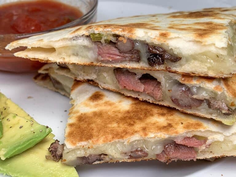spicy flank steak quesadillas