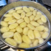 potato gnocchi in saucepan