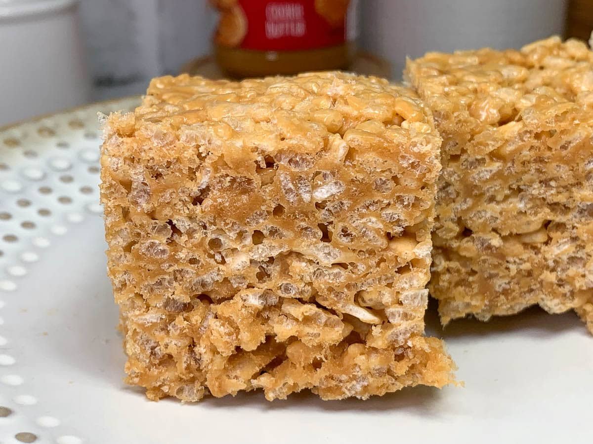 rice krispie treats on a plate