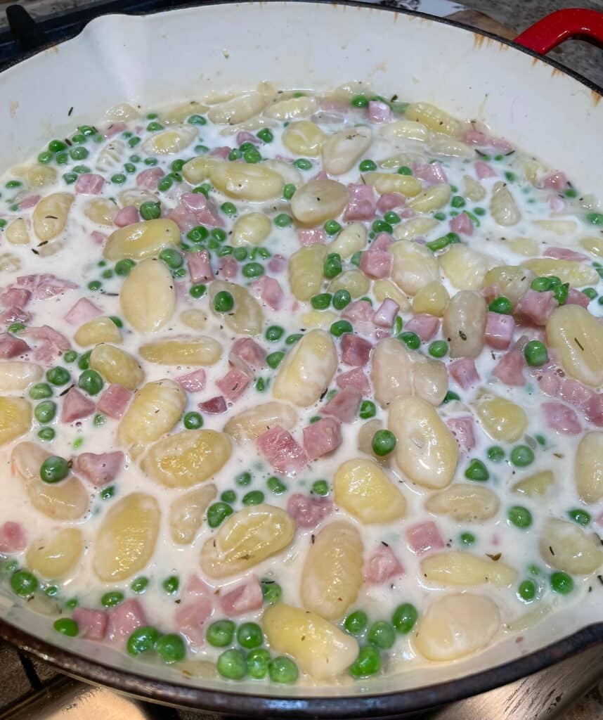 gnocchi mixture in skillet