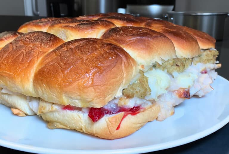 thanksgiving sliders fresh out of the oven