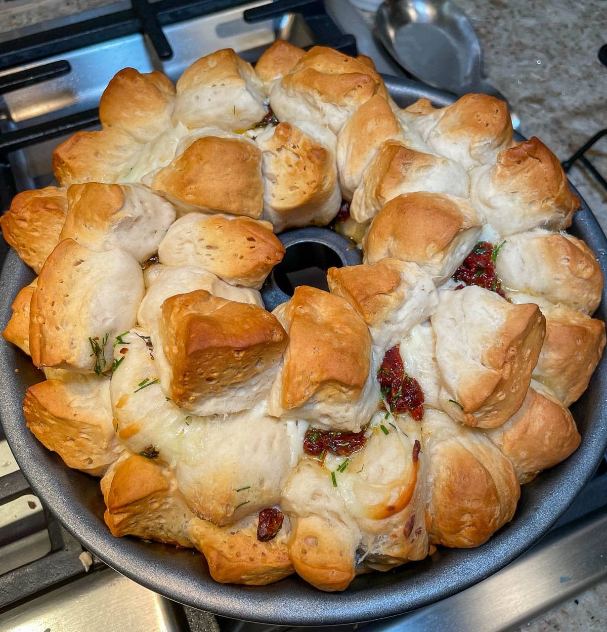 monkey bread fresh out of the oven