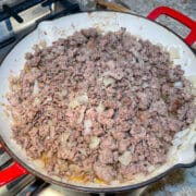 meat mixture in skillet