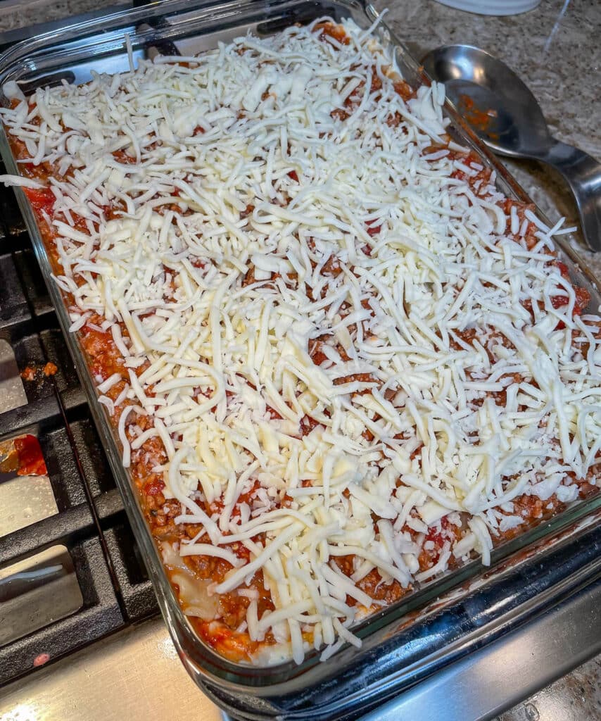 lasagna ready for the oven