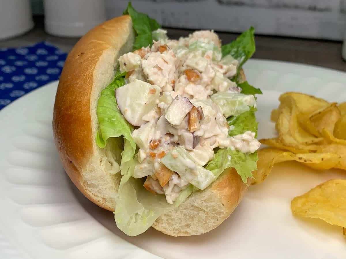 cashew chicken salad on a bun