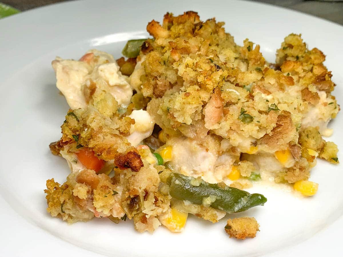 chicken casserole on a plate