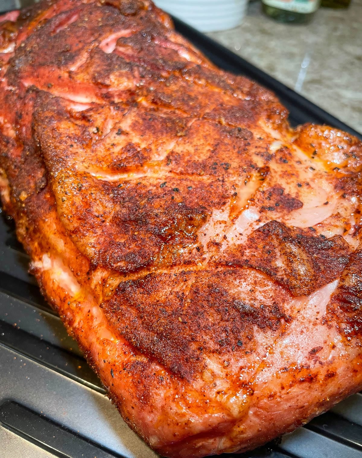 pork loin resting for 15 minutes