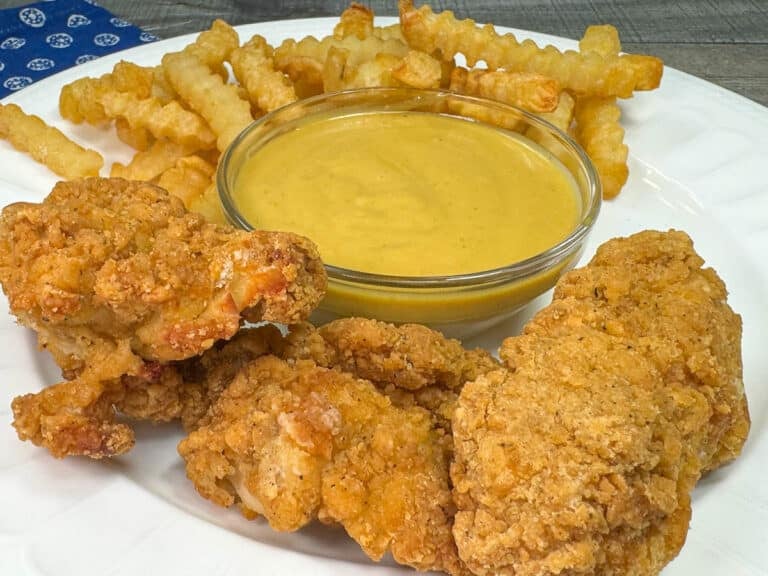 chick-fil-a sauce with chicken and fries