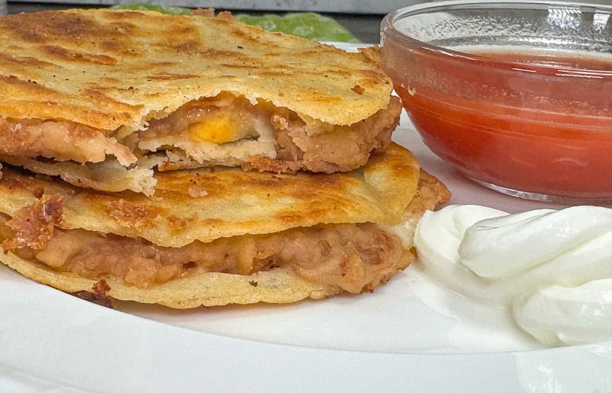 bean and cheese quesadillas