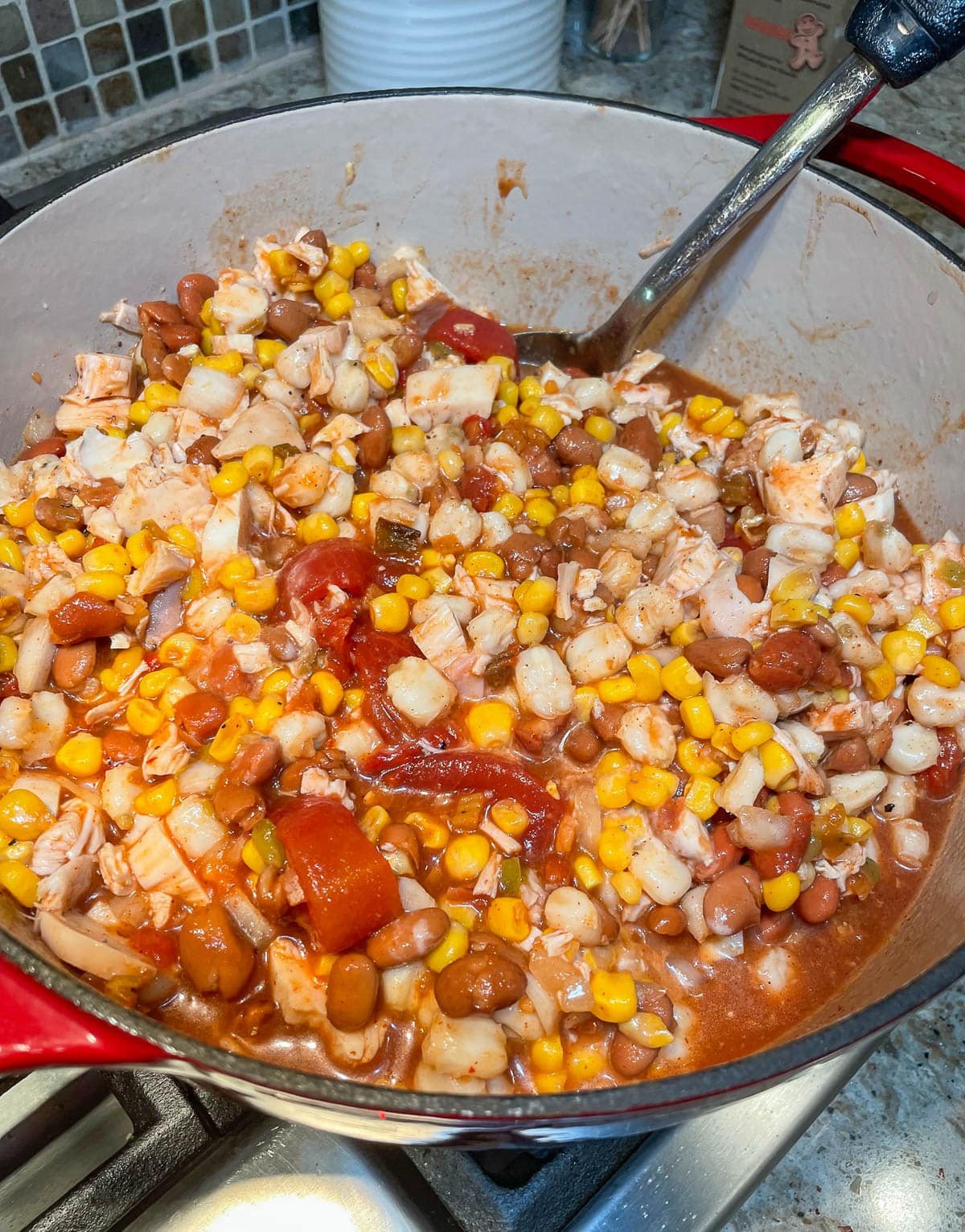 stew ingredients in dutch oven
