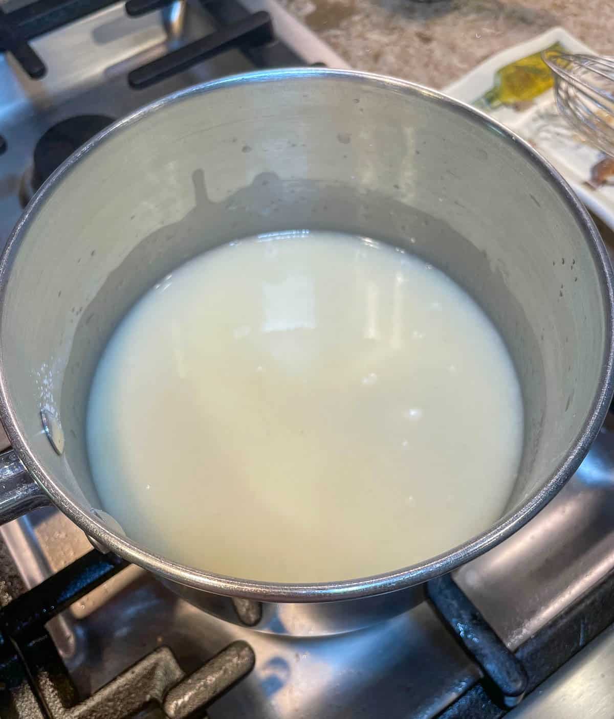 sugar and cornstarch in saucepan