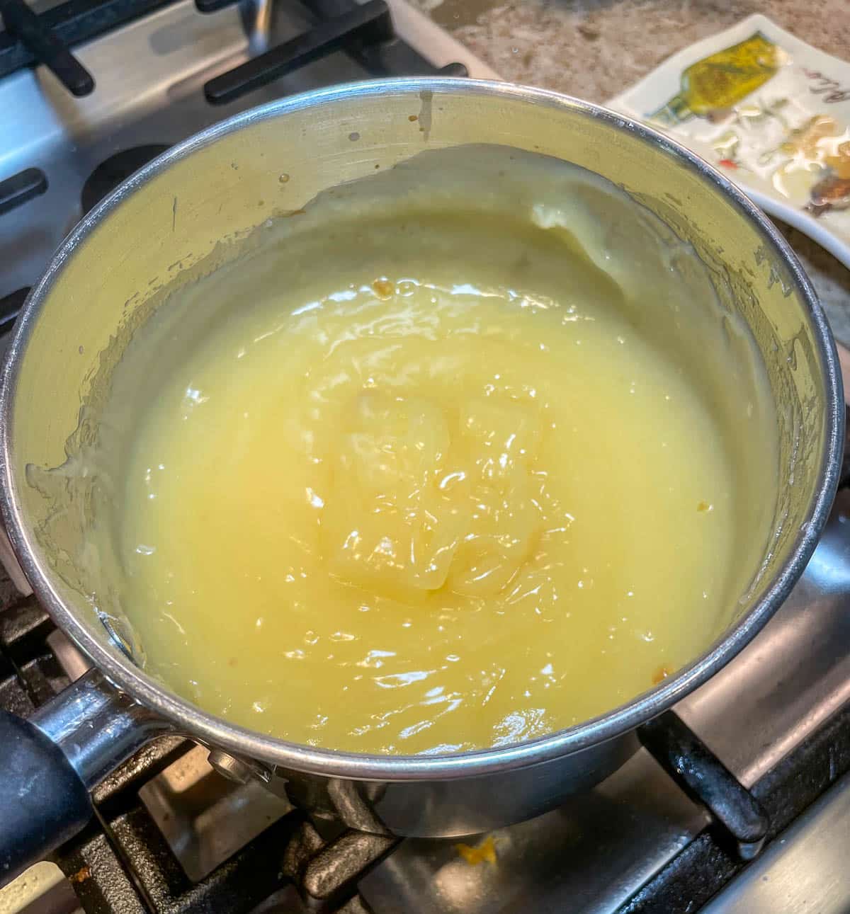 lemon mixture in a saucepan